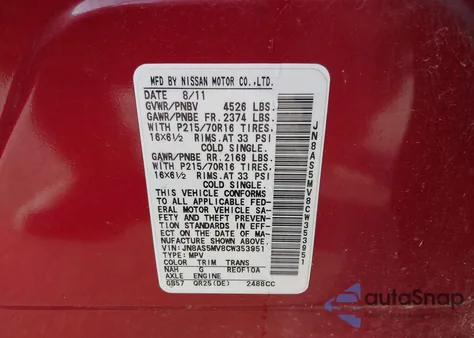 2012 Nissan Rogue S из США, поврежденный, VIN JN8AS5MV8CW353951